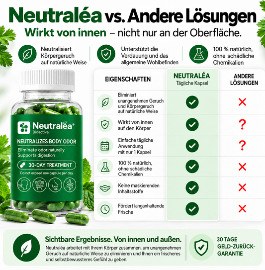 Natürliche Anti-Geruch Ergänzung – Unterstützung für Körper- & Atemfrische | Neutralea™