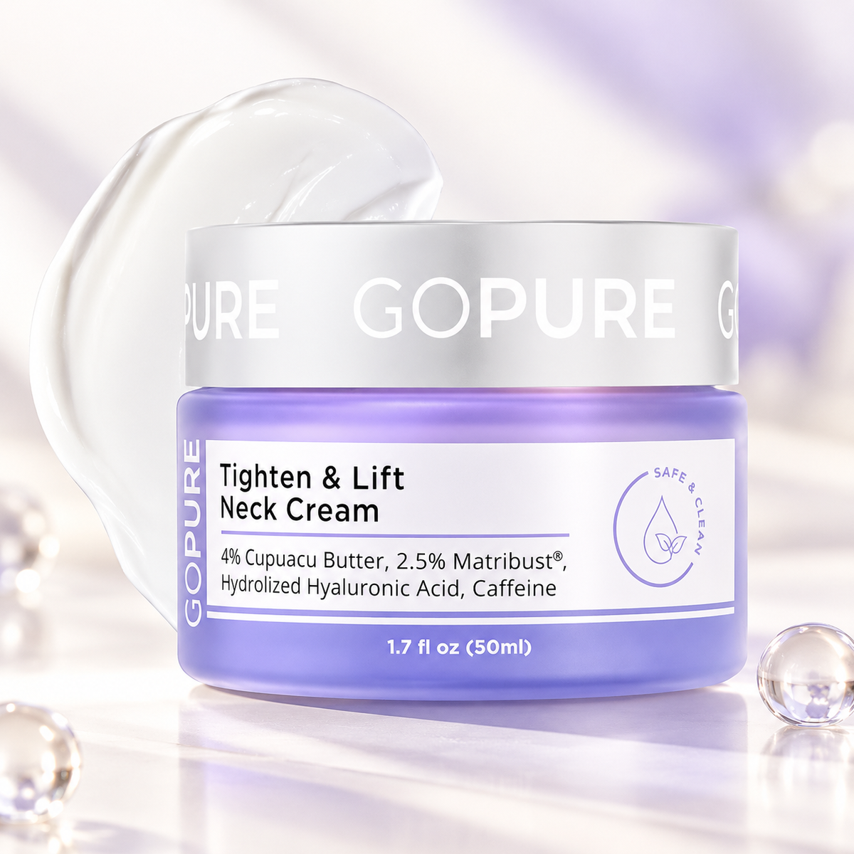 Straffende Halscreme mit Hyaluronsäure & Koffein – Anti-Aging Pflege, 50 ml