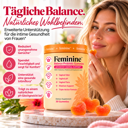 Feminine Balance Probiotische Gummibärchen mit Präbiotika & Hyaluronsäure – 30 Gummibärchen