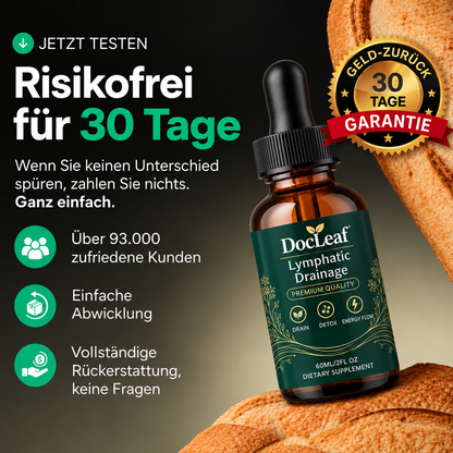 Lymphdrainage Tropfen 60 ml – Pflanzliche Formel mit 8 Kräutern – Alkoholfrei & Vegan