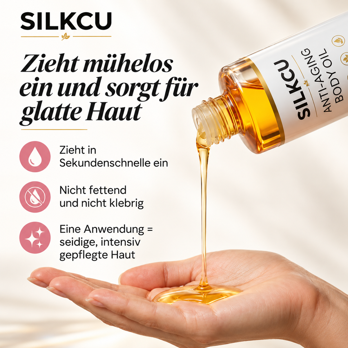 Hautstraffendes Körperöl gegen trockene & reif wirkende Haut – Anti-Aging Pflegeöl, 100 ml