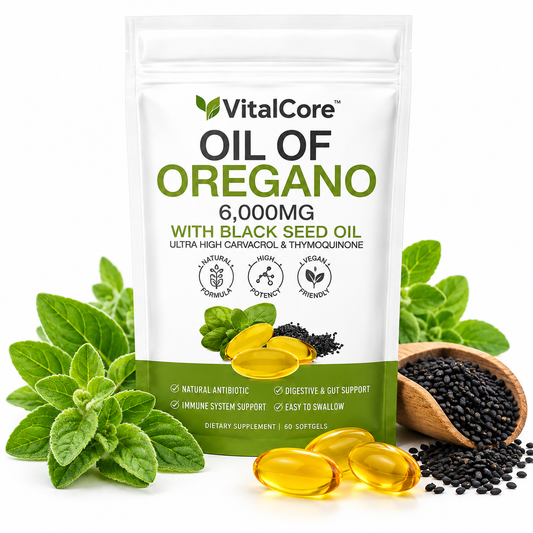 Oregano-Öl & Schwarzkümmel-Öl Softgels – Tägliches Wellness-Supplement | VitalCore™