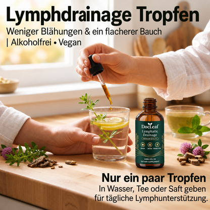 Lymphdrainage Tropfen 60 ml – Pflanzliche Formel mit 8 Kräutern – Alkoholfrei & Vegan