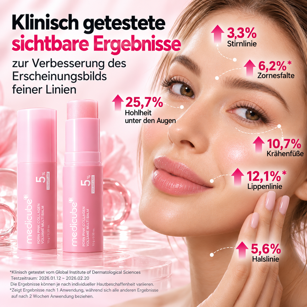 PDRN Pink Collagen Multi Balm 10 g – Anti-Aging Gesichtspflege mit 5 % Volufiline
